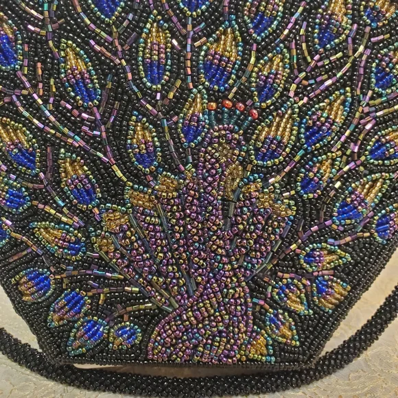 Chico's Beaded Peacock Handbag - Picture 9 of 16